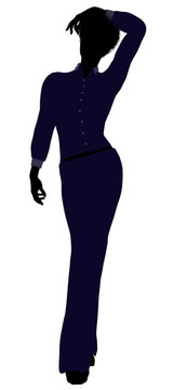 非洲裔女性辦公室插圖剪影
