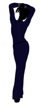 非洲裔女性辦公室插圖剪影