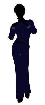 非洲裔女性辦公室插圖剪影