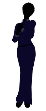 非洲裔女性辦公室插圖剪影