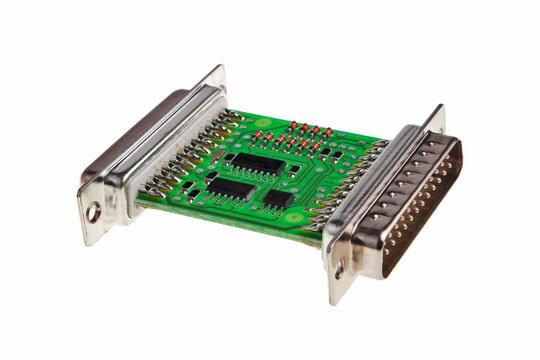 具有RS232接口的印刷電路板。