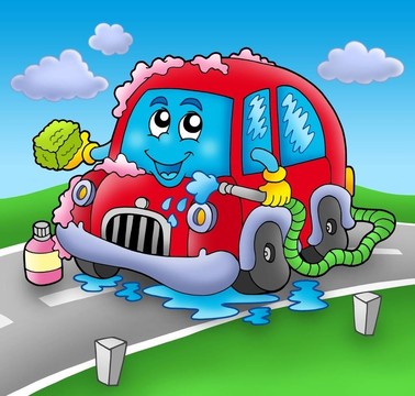 卡通車洗車
