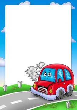 有破損卡通車的車架