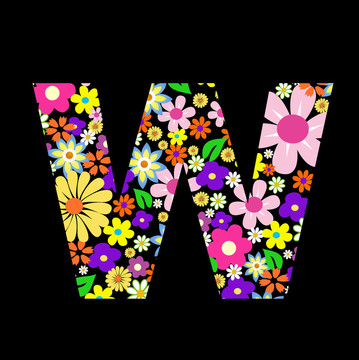花字體；字母W