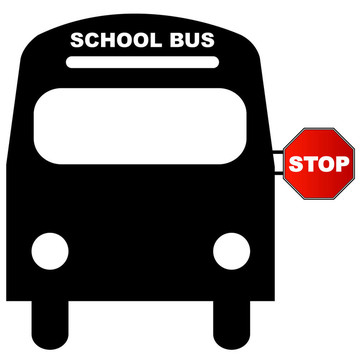 紅色停車標(biāo)志校車