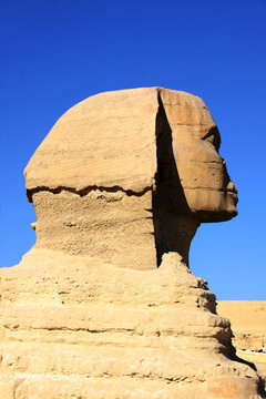 埃及獅身人面像和金字塔的偉大古代雕塑