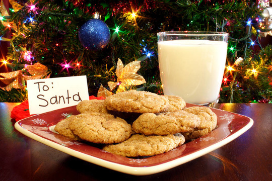 Santa牛奶和餅干