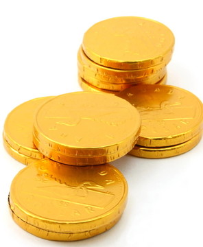 巧克力金幣堆