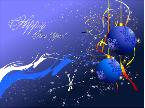 圣誕-新年樹與Santa形象。插畫