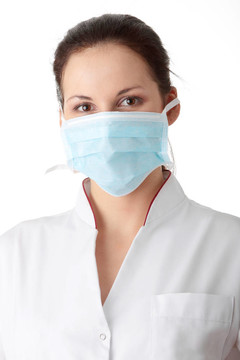 H1N1流感概念的年輕護士