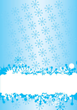 藍(lán)色冬季背景與雪花