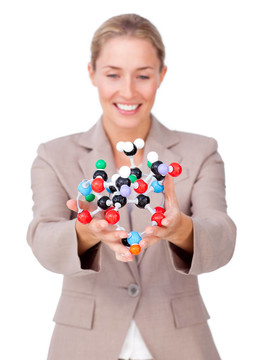 自信的女商人展示一分子