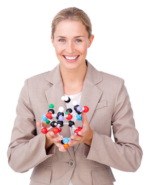 自信的女商人展示一分子