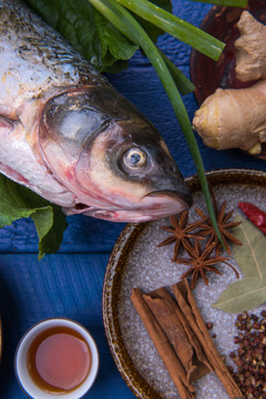 魚頭 佐料 食材 飲食制作