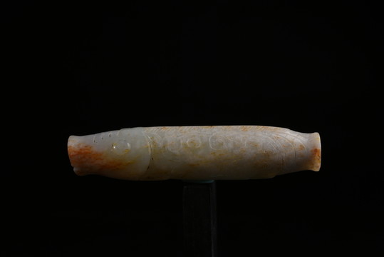 玉器 戰(zhàn)國白玉魚形勒子