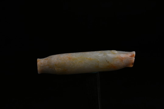 玉器 戰(zhàn)國白玉魚形勒子