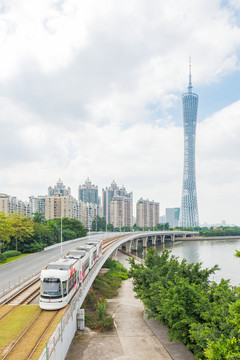 廣州景色 有軌電車 城軌 珠江