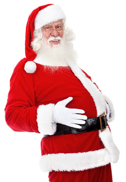 Santa抓住他的肚子