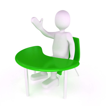 白色背景的3D人物
