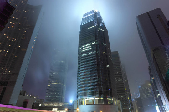 香港霧的摩天大樓