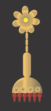 紅色珍珠金耳環(huán)