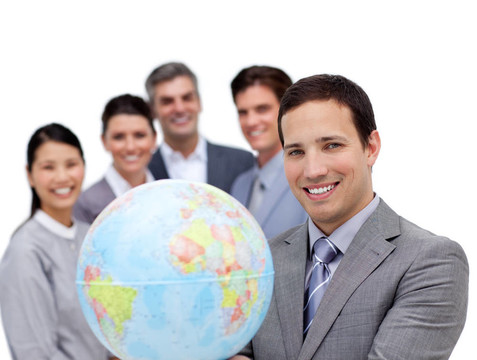 成功的企業(yè)團(tuán)隊(duì)擁有地球儀