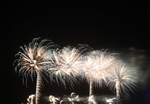夜空中多彩煙火