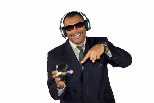 微笑soulman指著音頻CD