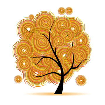 藝術(shù)樹幻想；秋季季節(jié)