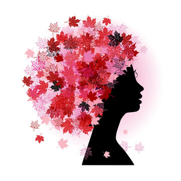 風(fēng)格化的女人發(fā)型。秋天的季節(jié)。