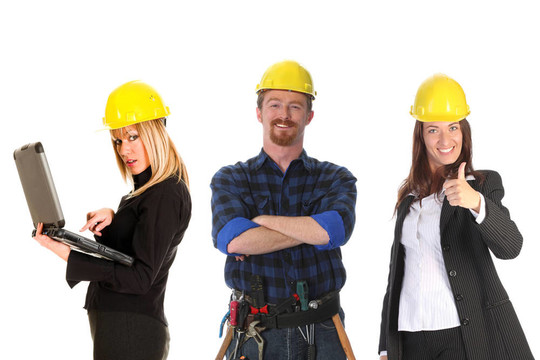 兩女商人和建筑工人