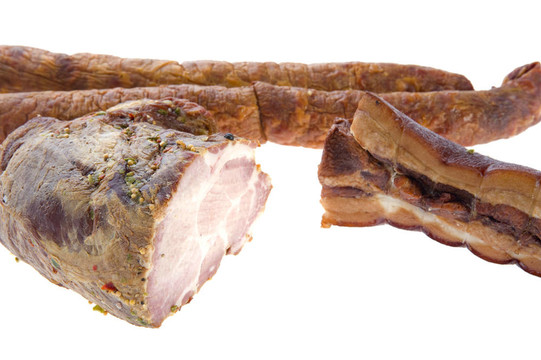 切火腿豬肉和香腸