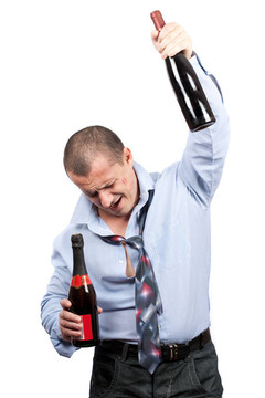 有趣的醉酒的商人