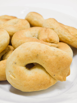 Taralli。意大利食品。