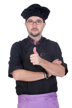Cook男子用黑色制服說“好”