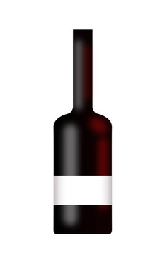 帶有空白標(biāo)簽的葡萄酒瓶