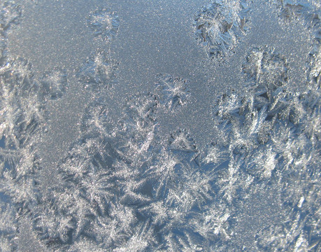 冬季窗上的雪紋