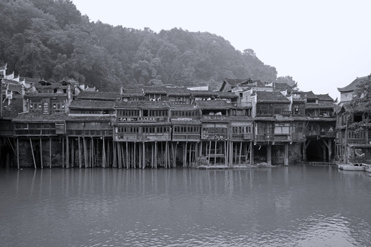 鳳凰古鎮(zhèn)黑白照片