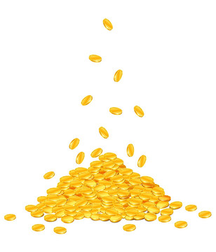 黃金硬幣落在樁上