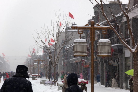 60年來最大的降雪。北京；中國(guó)。