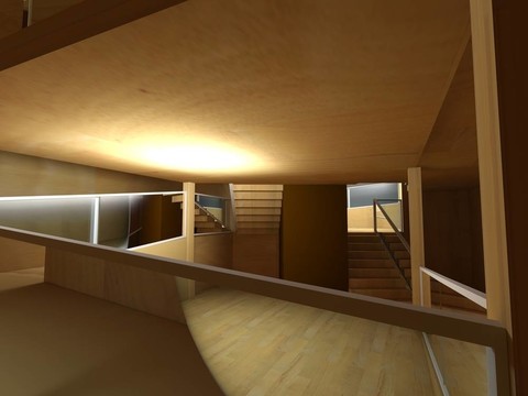 概念建筑；室內(nèi)；木房。