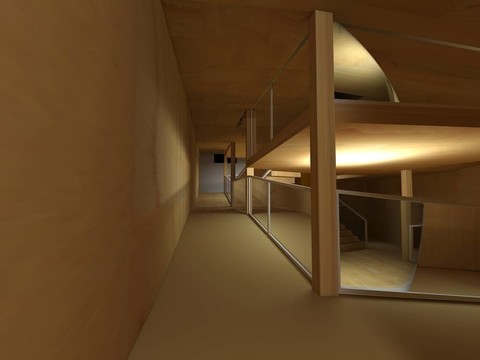 概念建筑；室內(nèi)；木房。