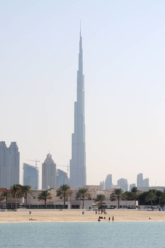 Burj Khalifa在迪拜；阿拉伯聯(lián)合酋長國