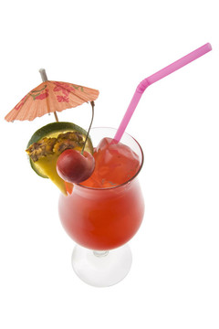 Mai Tai Cocktail用一個(gè)白色背景