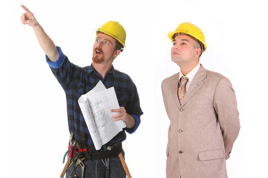建筑工人和建筑師
