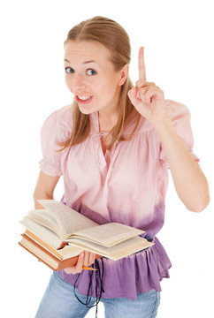 女孩拿著一本書