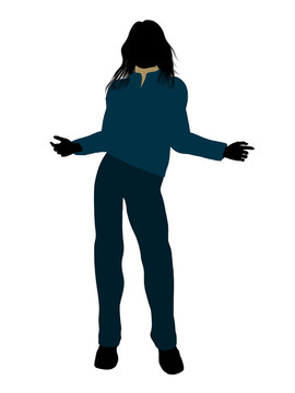 休閑女人插圖剪影