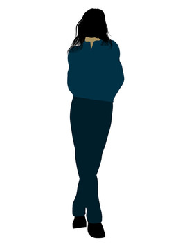 休閑女人插圖剪影