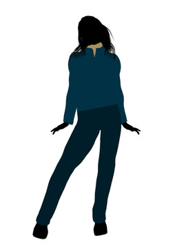休閑女人插圖剪影
