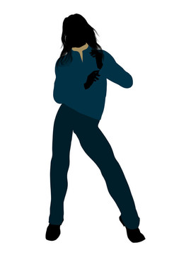 休閑女人插圖剪影